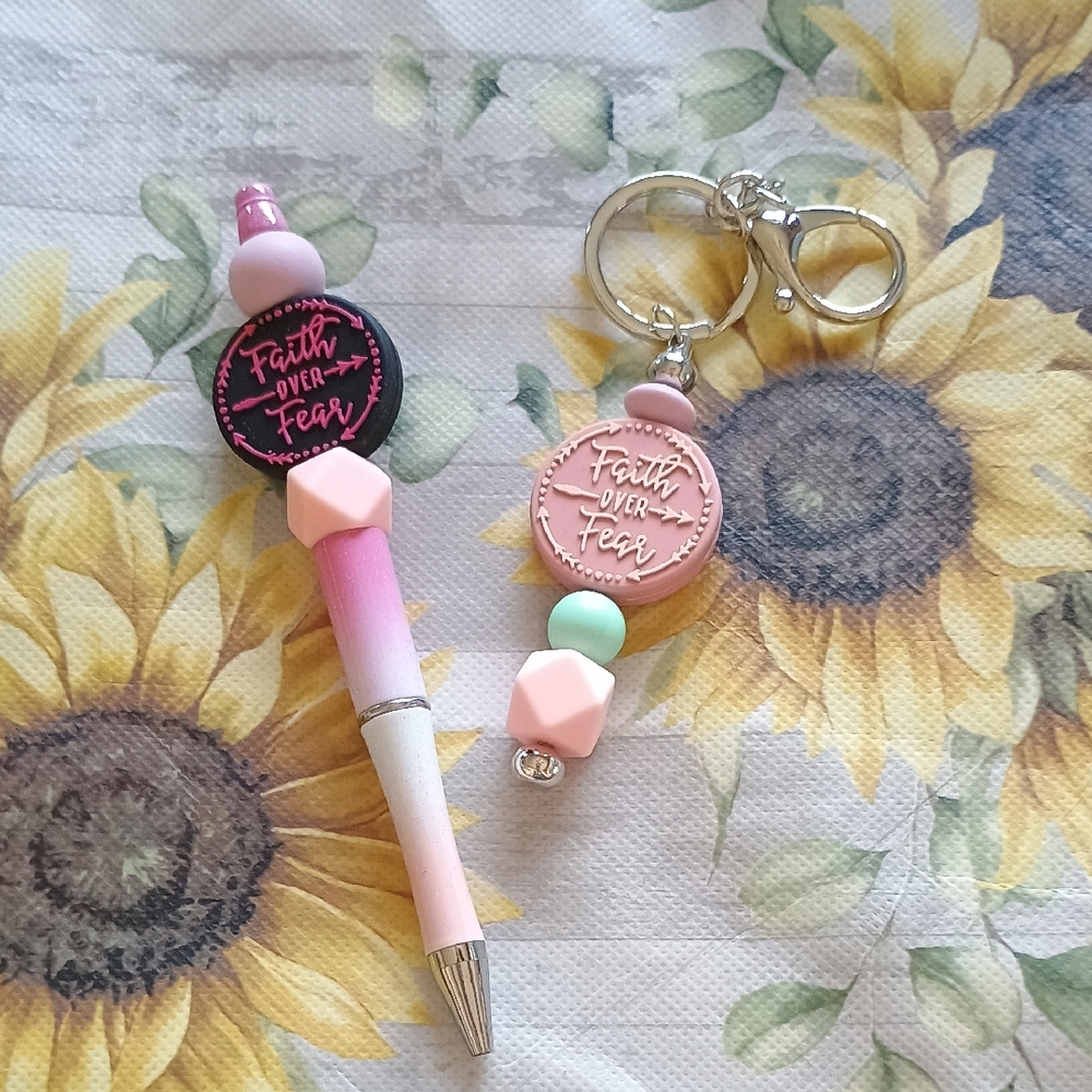Faith Over Fear Pen and Keychain Set